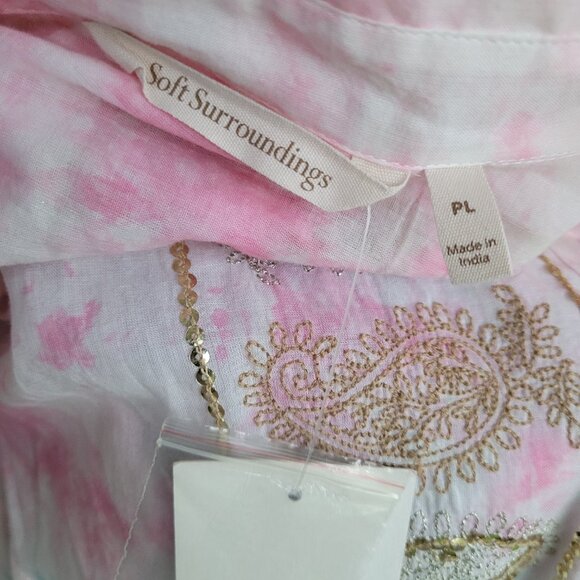 NWT Soft Surroundings Colorful Lightweight Cotton Dress Blouse - Picture 2 of 9